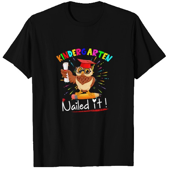 Owl Pet Kindergarten Nailed It Cute Owl Pencil Student Graduation T-Shirts