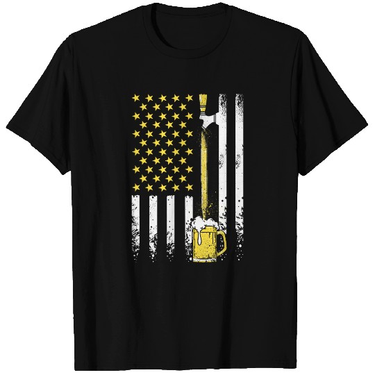 Beer Fun USA American Flag vintages Craft Beer Brewery 4th of July Men T-Shirts