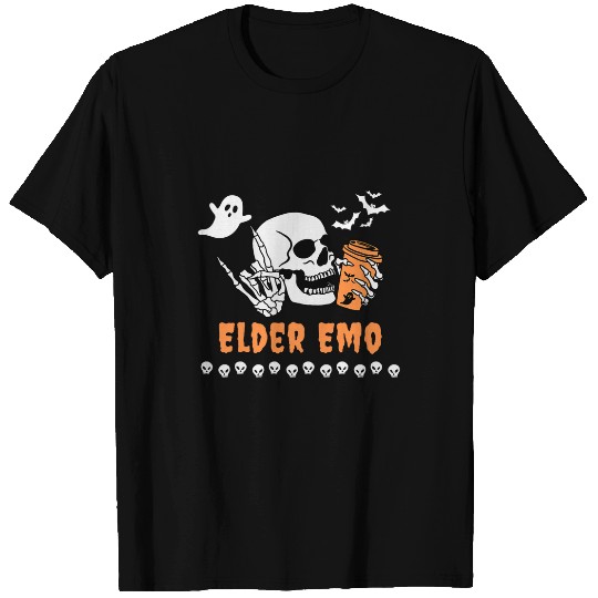 Elder Emo Halloween Goth Spooky Coffee Drinker Funny T-Shirts