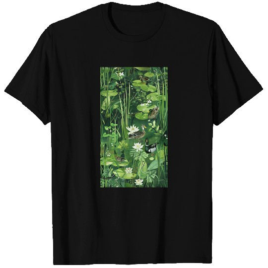 Duck Pet Green Wetland Camo Detailed Duck pattern T-Shirts