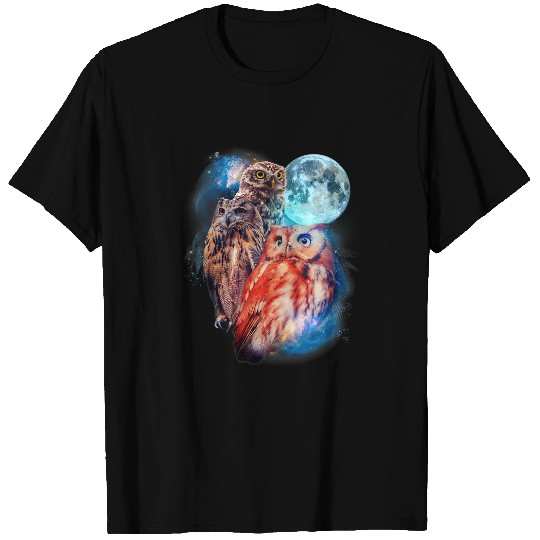 Owl Pet 3 Moon Owl Funny Nocturnal Birds Of Prey Graphic Art Humor T-Shirts