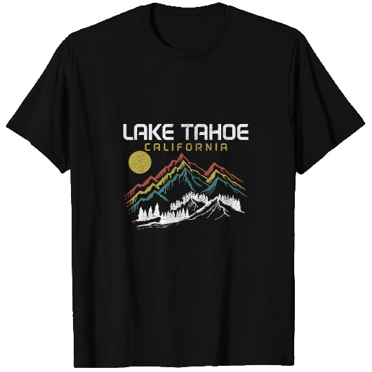 Lake Tahoe californias Skis Snowboard Winter vintages Mountains T-Shirts