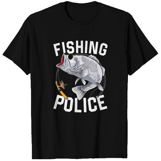 Fishing Police Largemouth Bass Funny Fisherman Fathers Day T-Shirts