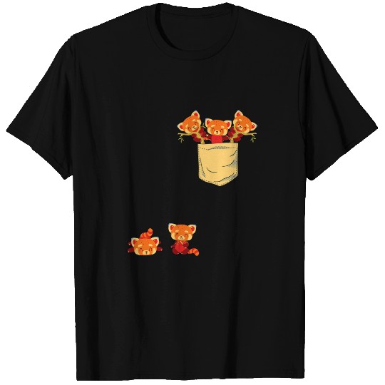 Panda Pet Red Pandas in Pocket Awesome Cute Panda Bear Animal Lover T-Shirts