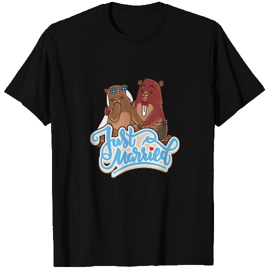 Bear Pet Cute bear couple which is just married T-Shirts