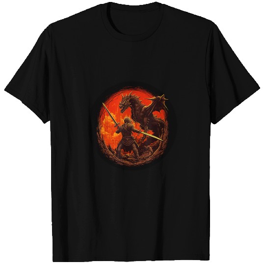 Dragon Pet T YA Fantasy with Knight For Girls Boys Video Game T-Shirts
