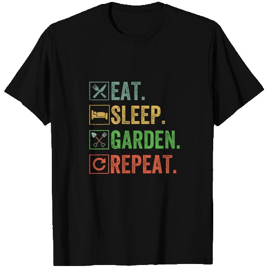 Discover Eat Sleep Garden Repeat Funny Gardening s for Gardeners T-Shirts