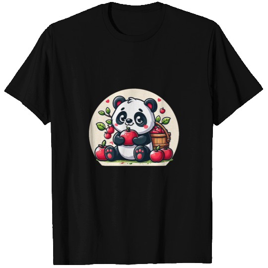 Panda Pet Apple Picking Autumn T-Shirts