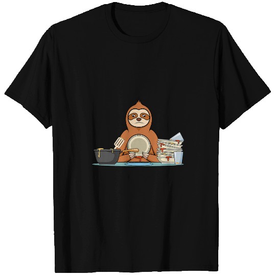 Discover Sloth Pet Making Household Rodent Washing Dishes T-Shirts