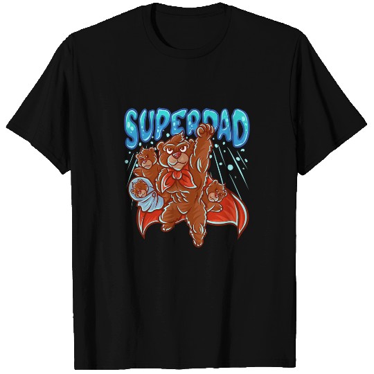 Bear Pet Grizzly Bear Dad Super Dad Superhero Daddy Father s Day T-Shirts