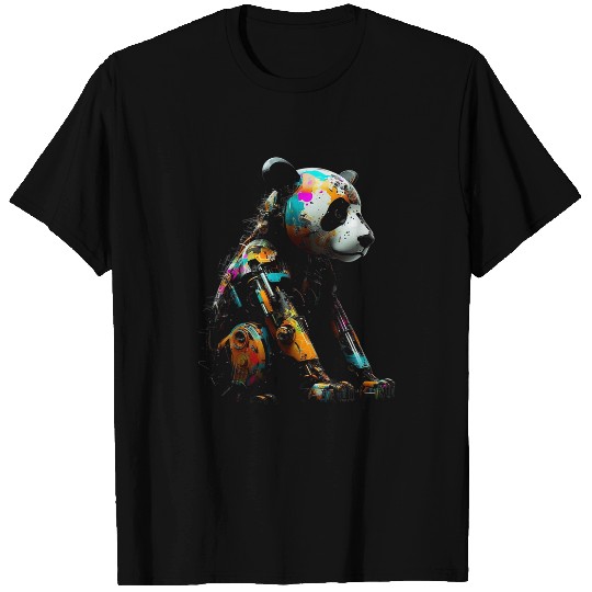 Panda Pet Art Colourful Fantasy Animal Robot Panda T-Shirts