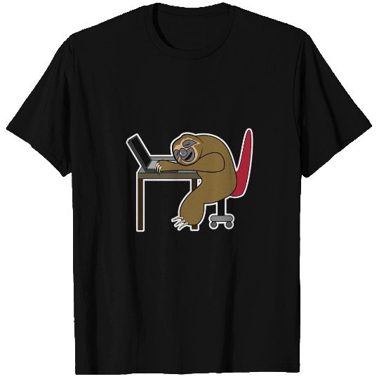 Discover Sloth Pet Funny Laptop Sloth homes Office Humour Internet Job WFH T-Shirts