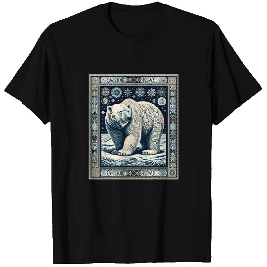 Bear Pet Polar Bear Artwork Elegant Tapestry Motif Style 2 T-Shirts