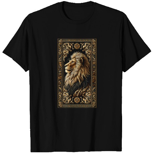 Lion Pet Artwork Elegant Tapestry Motif Style 3 T-Shirts