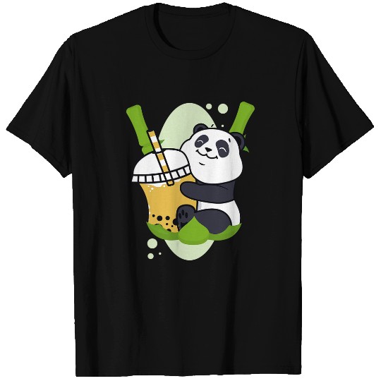 Panda Pet Kawaii Cute Panda Boba Tea Funny Bubble Tea Lover Graphic T-Shirts