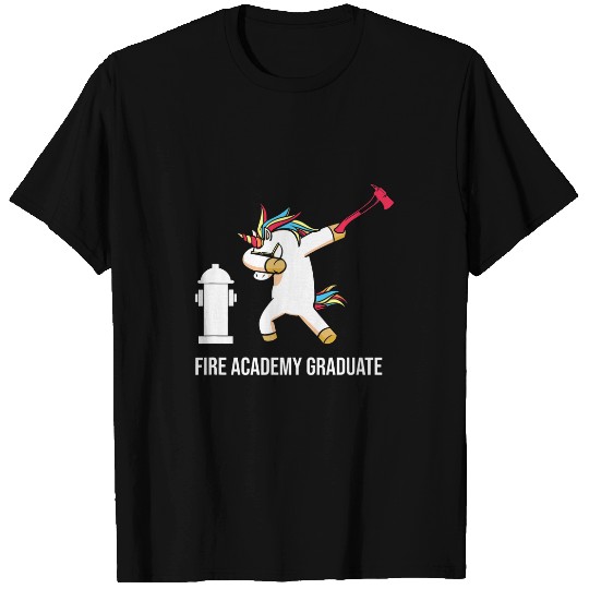 Firefighter Job Fires Academy Student Unicorns Fireman Graduation T-Shirts