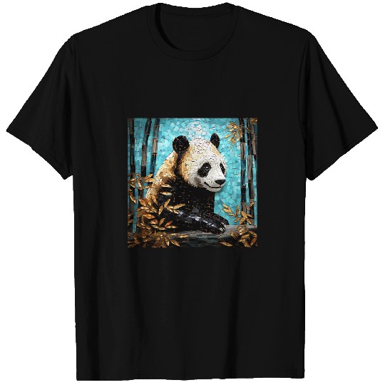 Panda Pet Aurora Essence Kintsugi Panda in Bamboo Tapestry T-Shirts