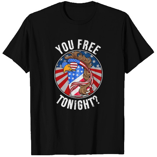 Beer Fun You frees Tonight Eagle Beer Can Funny 4th Of July Men Dad T-Shirts