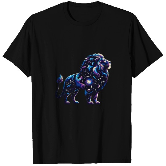 Lion Pet Animal Artwork cosmic tapestry T-Shirts