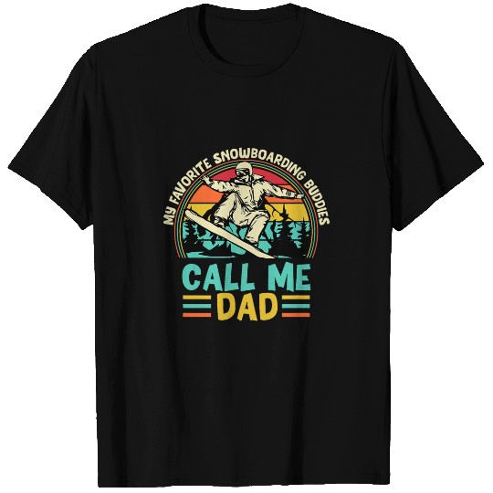 Mens Funny Retro Awesome Fathers Day Snowboard Dad Design T-Shirts