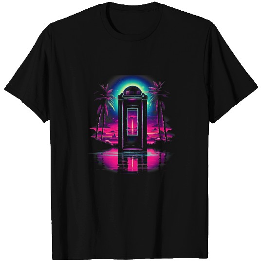 Retro Vaporwave Phone Booth Cool 80s Synthwave 3 1 T-Shirts