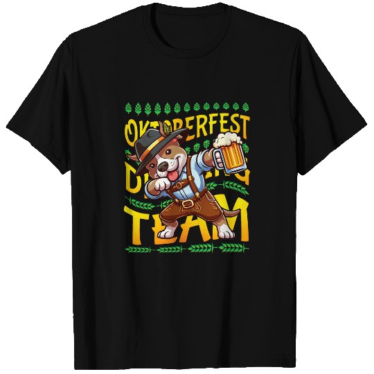 Beer Fun Pitbull Dog Dabbings Oktoberfest Drinking Team Beer Drinkers T-Shirts