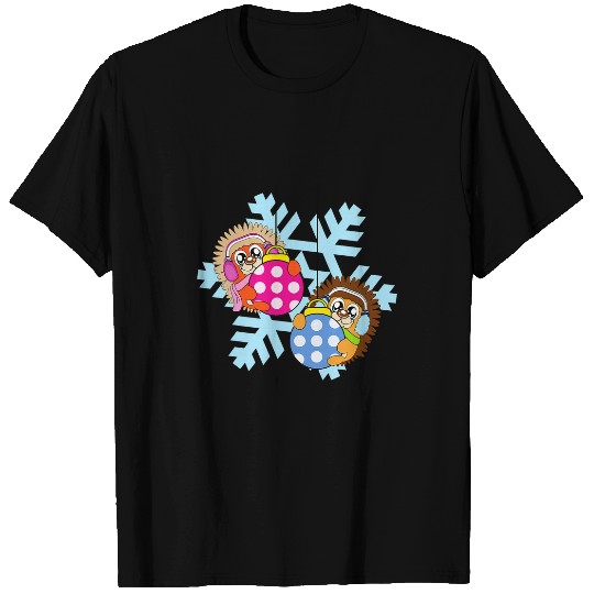 Hedgehog Pet Christmas Balls Winter Snowflake Snow 3 T-Shirts
