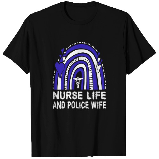 nurses Life And Police Wife American Rainbow For Women Men 1 T-Shirts