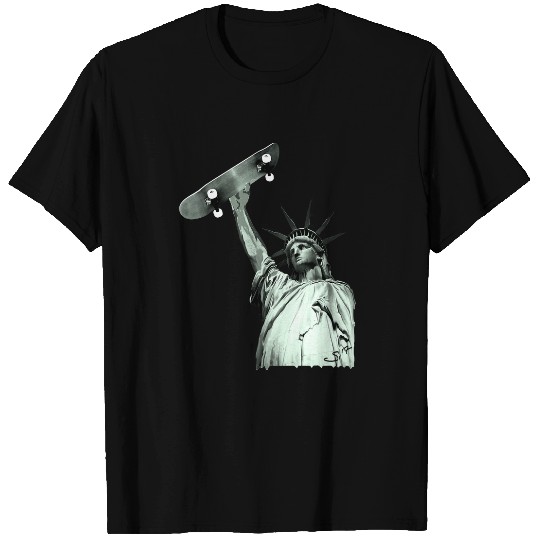 Skateboard Statue of Liberty T-Shirts