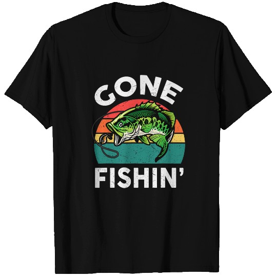 Gone Fishing Fathers Day Gift Dad Children Boy T-Shirts