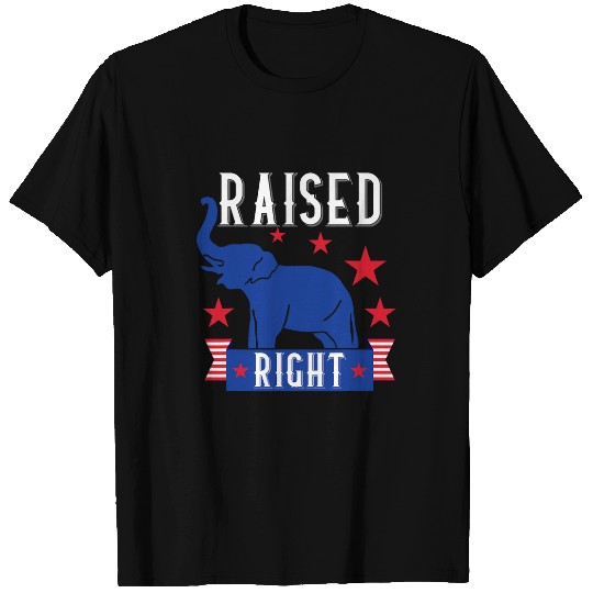 Raised Right Republican Instilled Values Integrity Pride T-Shirts