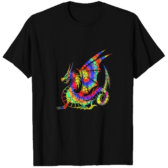 Dragon Pet Tie Dye Colorful Dots Dragon Happy Dot Day Boys Girls T-Shirts
