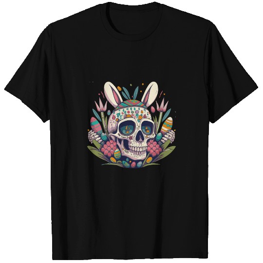 Egg Hunt Easter Day Funny Jolly Roger Bunny Skull Crossbones T-Shirts