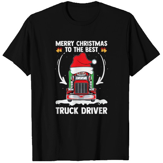 Merry Christmas To The Truck Driver Santa Hat Trucker T-Shirts