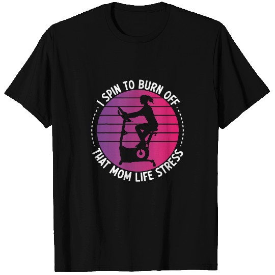 Indoor Cycling Workout Bike Cycling Mom Funny Gym Spin Class T-Shirts