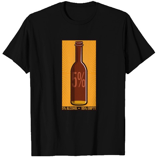 Beer Fun brown beer illustration almosts empty bottle T-Shirts