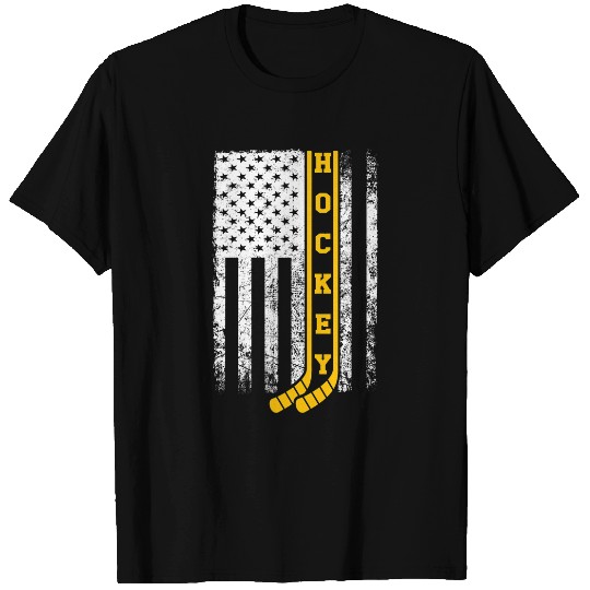 Discover Hockey Flag Patriotic Field Hockey Player Coach T-Shirts