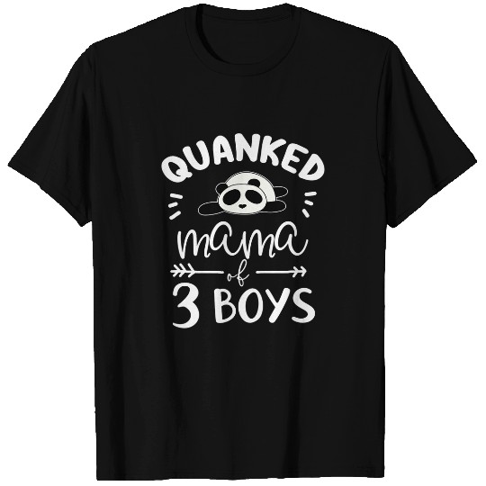 Panda Pet Tired Mom of Three Boys Mom of 3 Boys Panda Quanked Mama T-Shirts