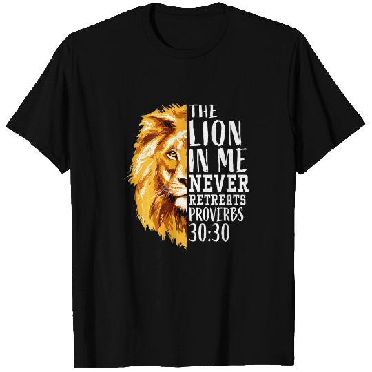 Lion Pet Religious Christian Verse Gifts Lion Judah Graphic on Back T-Shirts