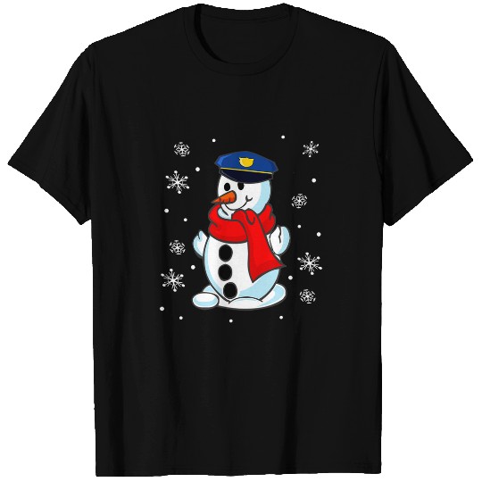 Police Job Snowman s Men Women Christmas Winter T-Shirts