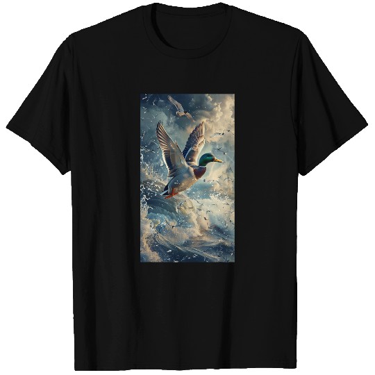 Duck Pet Mallard Duck Mallard Flying Wildlife Nature Storm T-Shirts