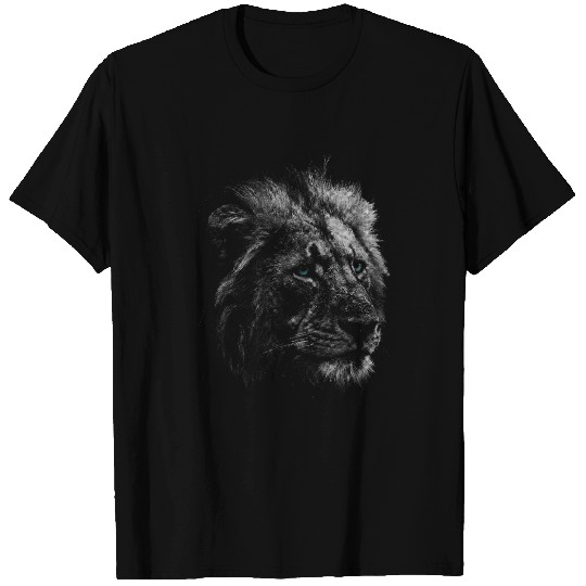 Lion Pet Artwork White Black Blue Eyed Lion 1 T-Shirts