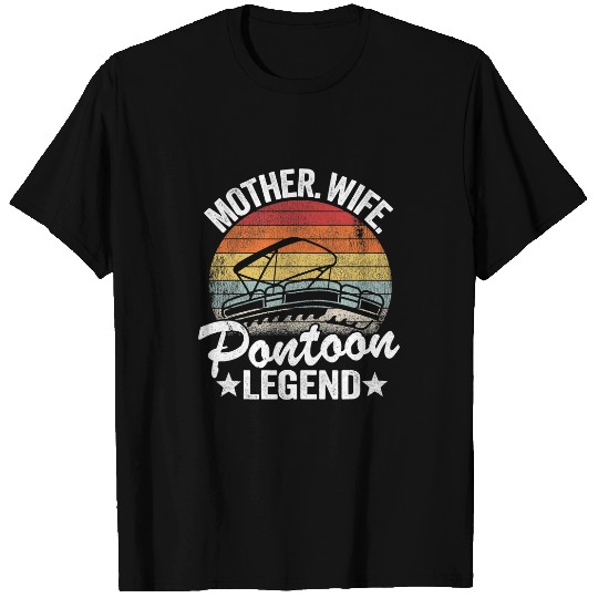 Pontoon Fun Mother Wife Pontoon Legend Lake Life Women Pontoon Queen1 T-Shirts