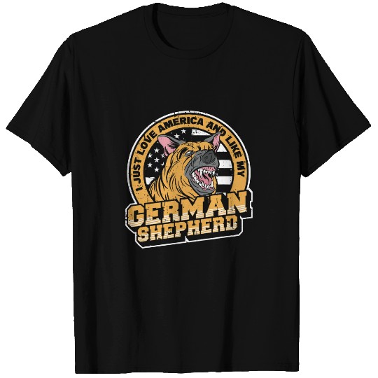 German shepherd dog USA Flag America T-Shirts