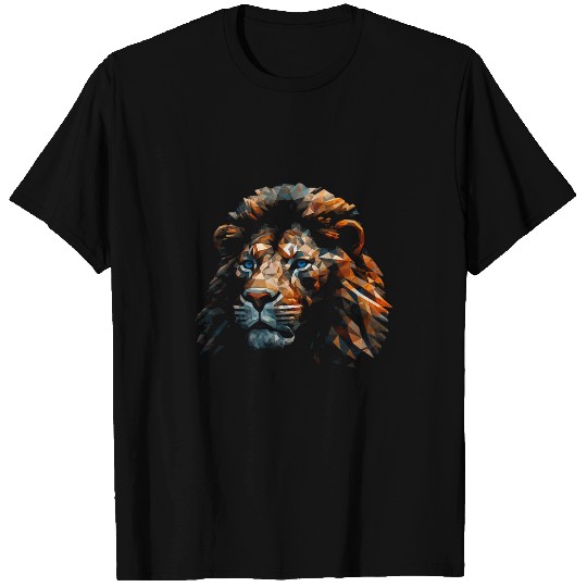 Lion Pet Artwork Blue Eyes Art Animal Motif Lion T-Shirts