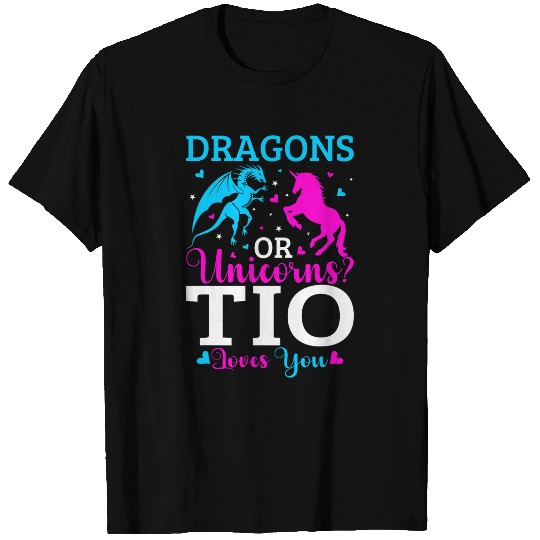 Dragon Pet Gender Reveal Party Dragons Or Unicorns Pink Or Blue Tio T-Shirts
