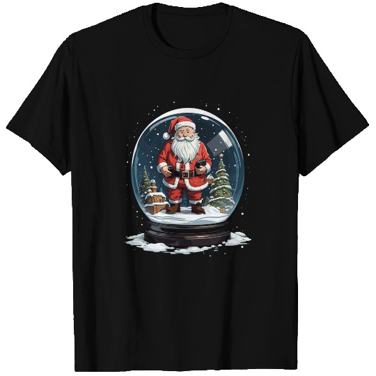 Santa Snow Globe Christmas Scene Holiday Winter Wonderland T-Shirts