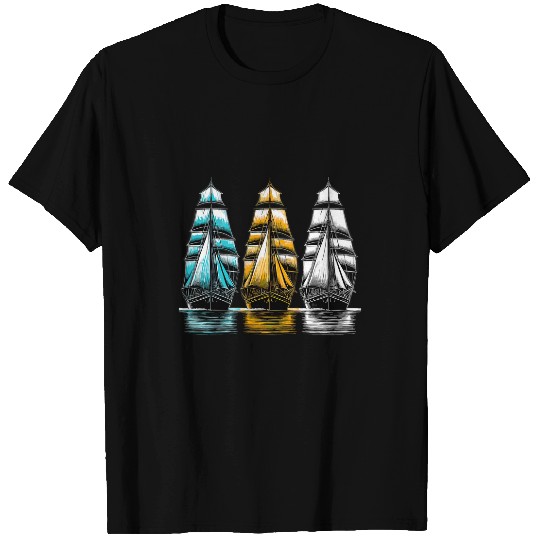 Sailing Ships s I saw three ships Christmas Carol T-Shirts