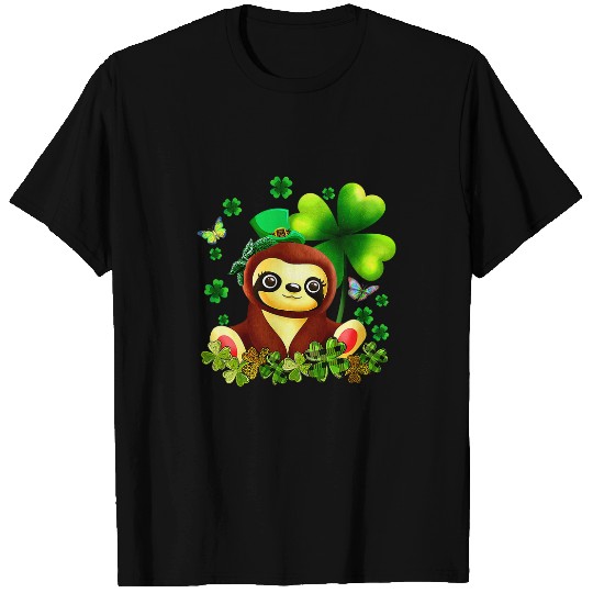 Sloth Pet St Patrick s Day Sloth Green buffalo plaids Shamrock Women s T-Shirts