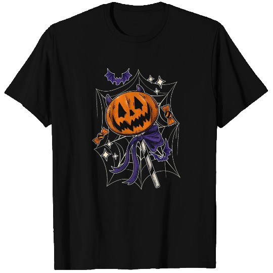 Spooky Sweet Treat Pumpkin ghosts Spider Web Funny Halloween T-Shirts